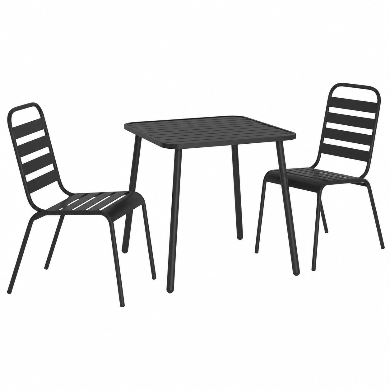 Tidyard 3-teilige Garten-Essgruppe aus Stahl in Anthrazit