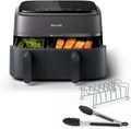 Philips Heißluftfritteuse 9 L mit zwei Garzonen Schwarz