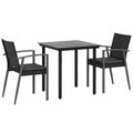 3-teiliges Gartenmöbel-Set aus Poly-Rattan mit Kissen