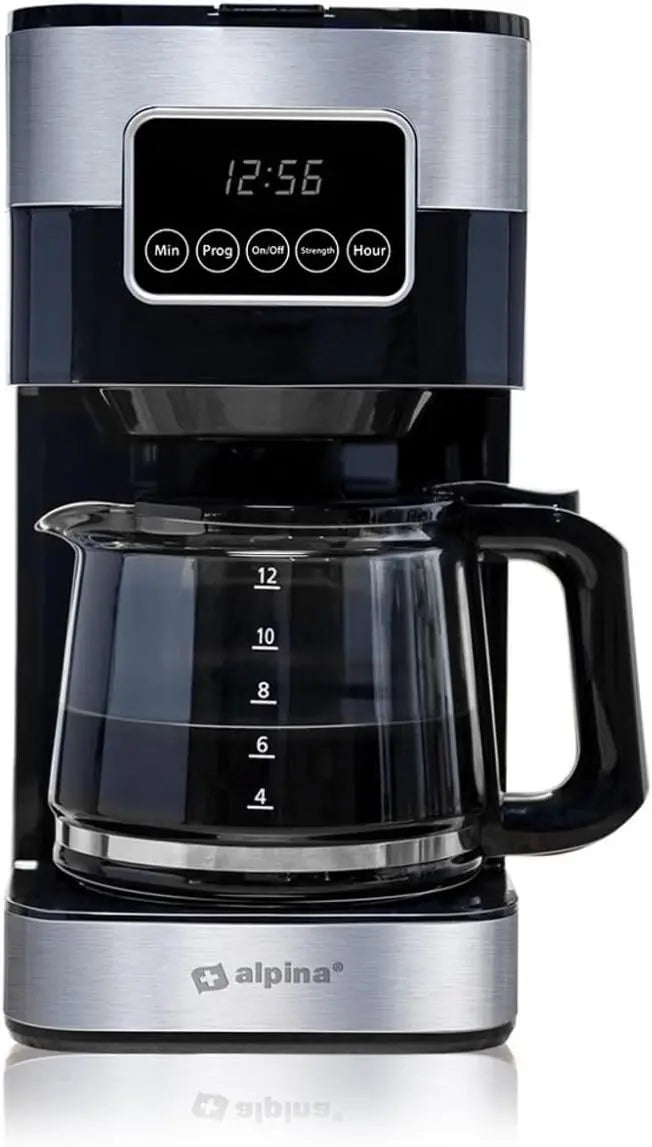 Kaffeemaschine 1,5L mit Display und Timer Schwarz