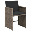 4er-Set Gartenstühle aus Poly Rattan mit Kissen, Grau, ideal für Terrasse und Balkon