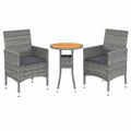 Tidyard 3-TLG. Garten-Essgruppe aus Poly Rattan, Balkon- und Terrassenmöbel-Set mit Sofa, Tisch und Stühlen