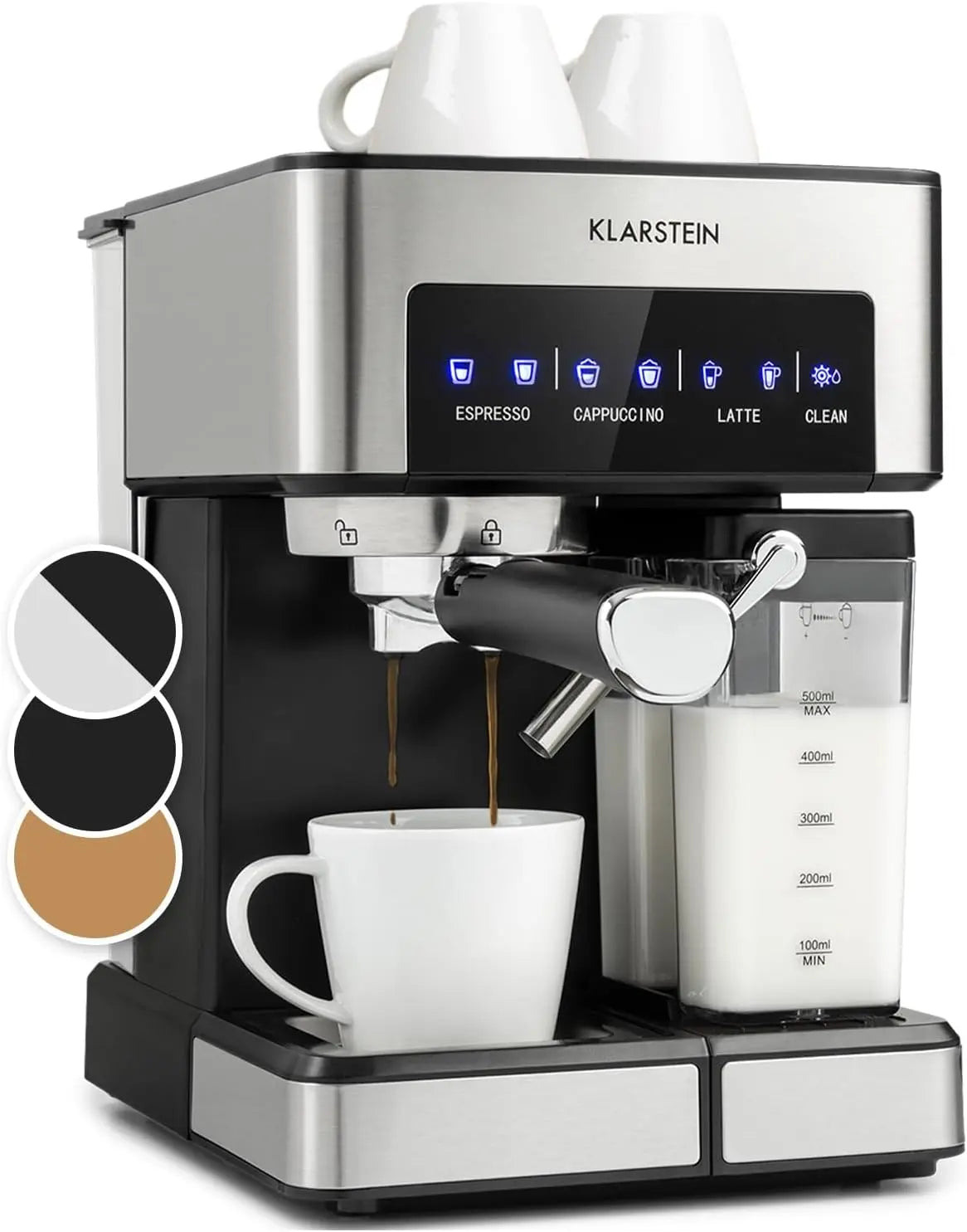 Kaffeemaschine 1350W 1,8L mit Edelstahl Silber
