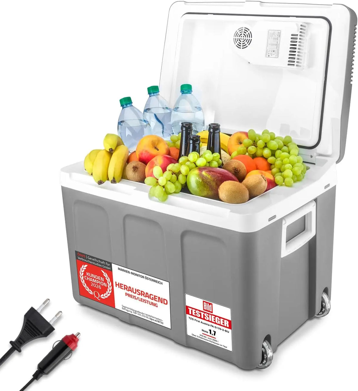 Kühlschrank 12 V 45L Grau für Haushalt und Alltag