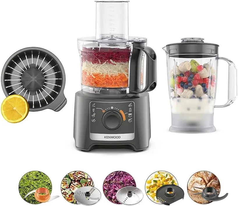 Küchenmaschine 800W 2,1L Grau für Haushalt und Alltag