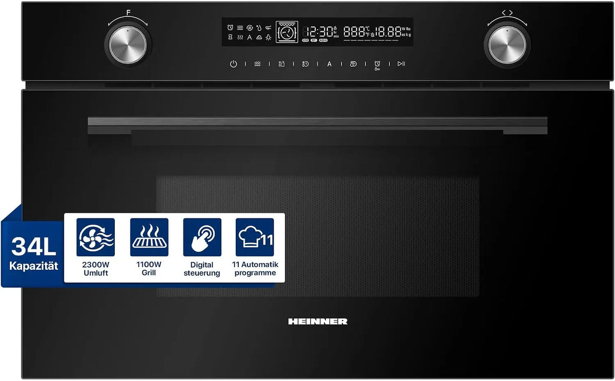Mikrowelle 900W 34 L Schwarz für Haushalt und Alltag
