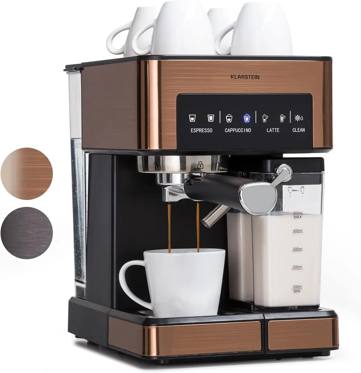 Kaffeemaschine 1350W 1,8L mit Edelstahl Silber