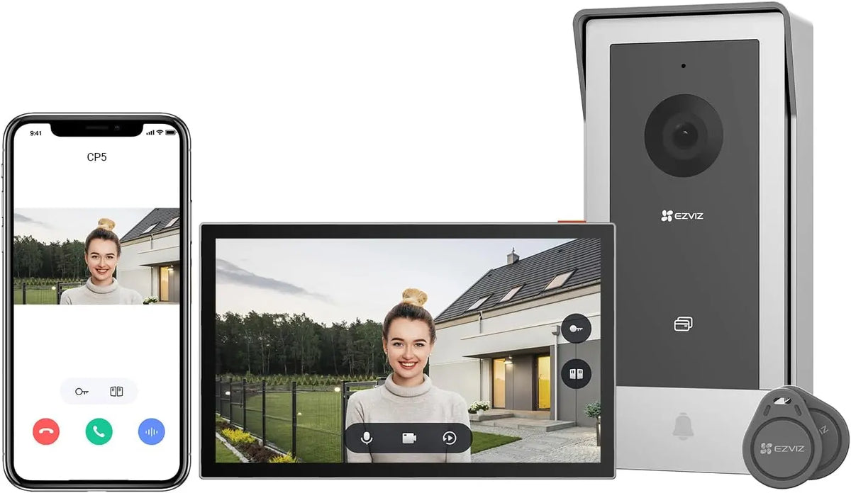 EZVIZ Video-Türsprechanlage, WiFi Türklingel mit 7' Farb-Touchscreen, 1080p Nachtsicht und Zwei-Wege-Audio, Gegensprechanlage mit...