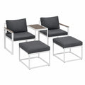 Juskys 5-teiliges Gartensofa-Set Bari mit Tisch und Kissen - Metall Outdoor Lounge in Grau für Balkon und Garten