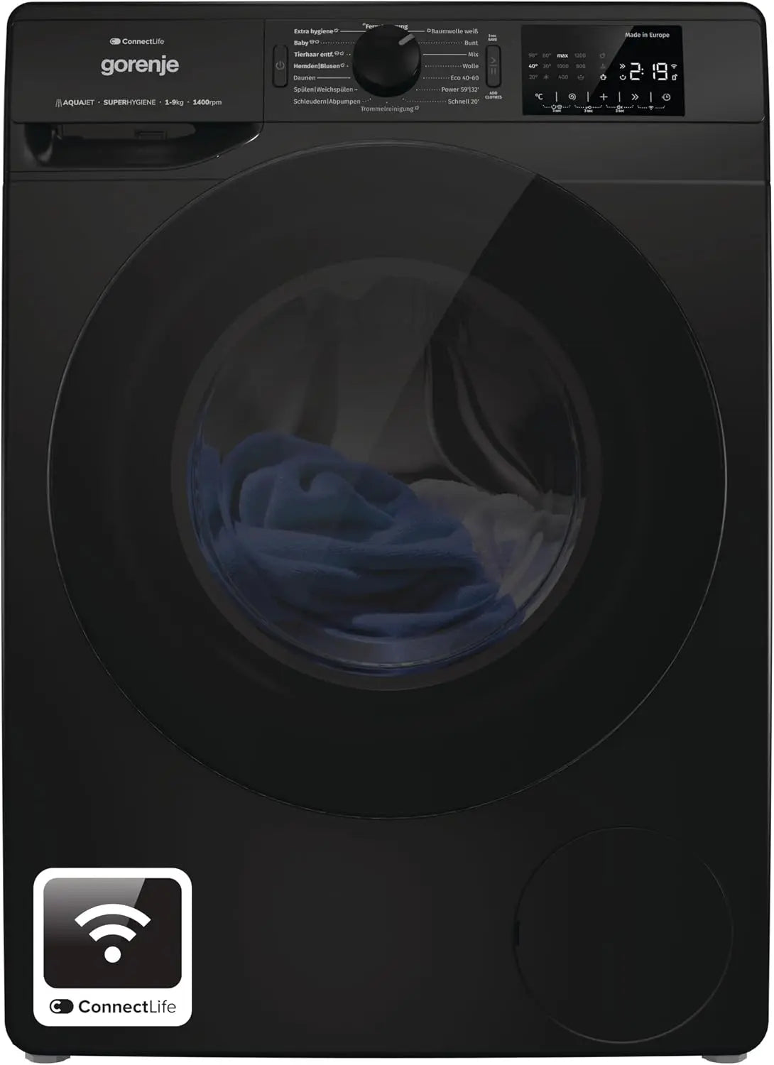 Gorenje Waschmaschine WPNEI94A1DTSB Schwarz