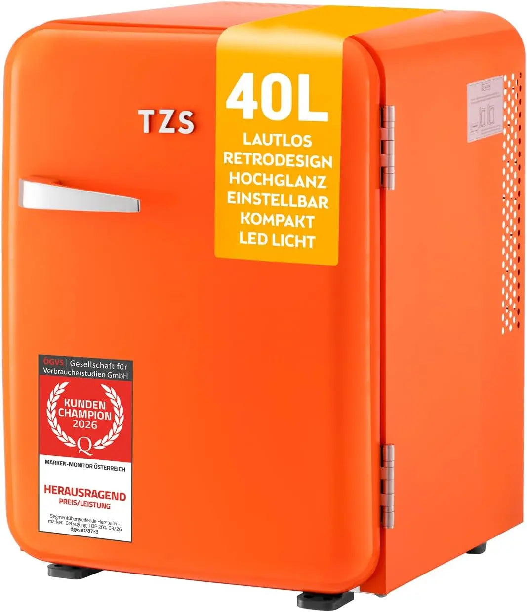 Kühlschrank 40L Orange für Haushalt und Alltag