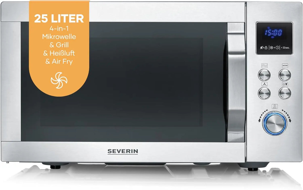 Severin Heißluftfritteuse 2150 W 25L mit Timer und Edelstahl Silber