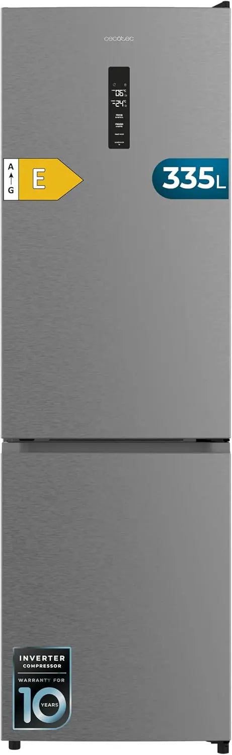 Kühlschrank 335 L 195,3 cm mit Inverter-Kompressor und Edelstahl Silber