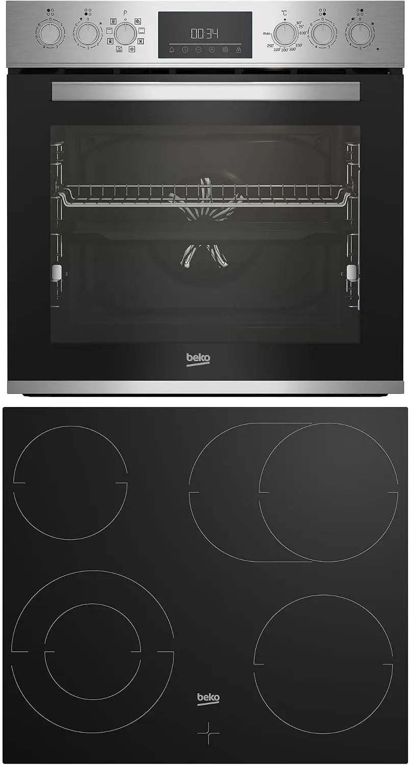 Beko Einbau-Herd-Set BBUM12328X 72 l mit Edelstahl Silber