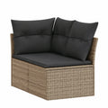 Modulares Polyrattan Gartensofa-Set mit Kissen für Balkon und Terrasse