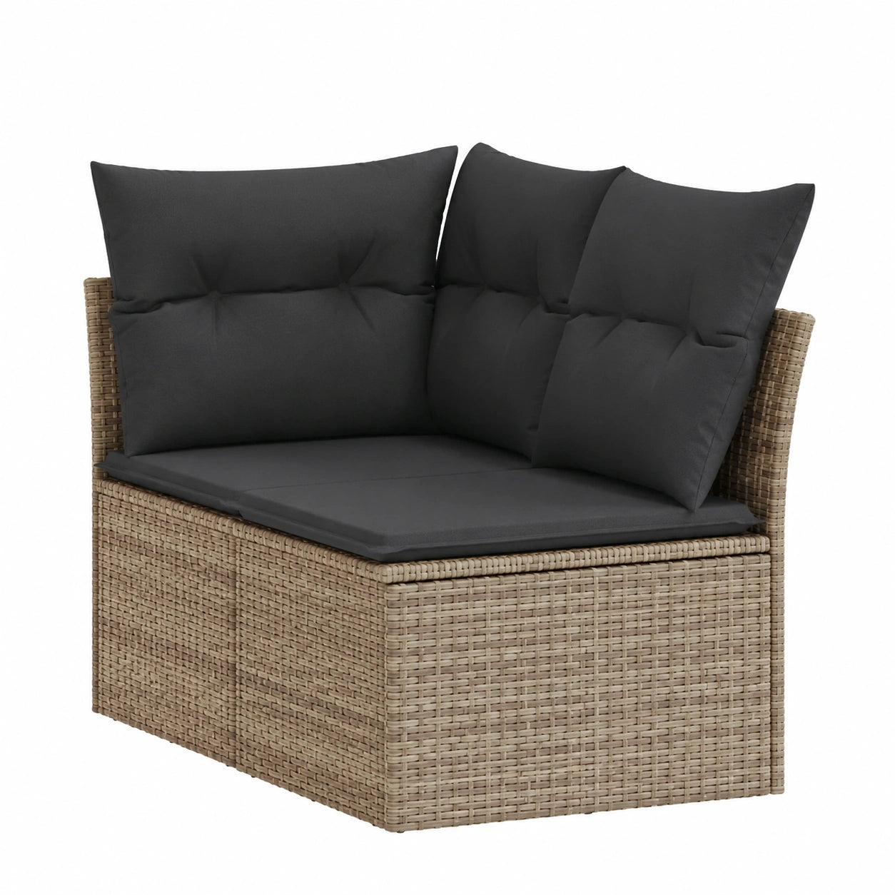 Modulares Polyrattan Gartensofa-Set mit Kissen für Balkon und Terrasse