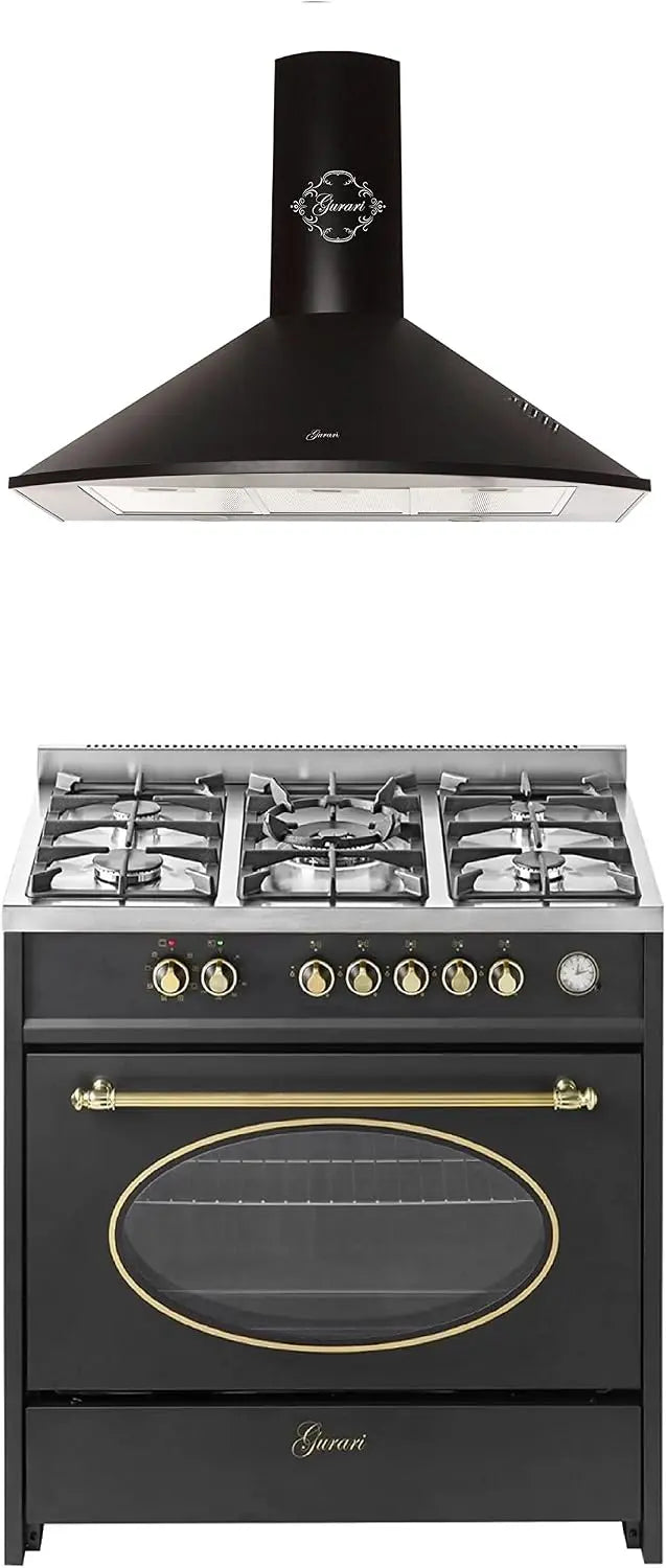Einbau-Herd-Set 121 L 90 cm Schwarz