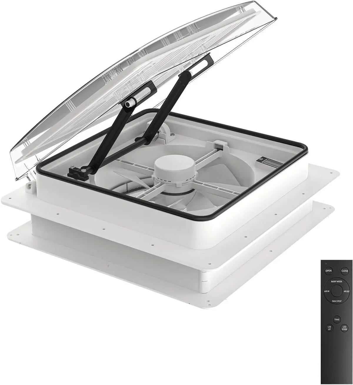 Ventilator 12 V 400 mm mit Fernbedienung Transparent