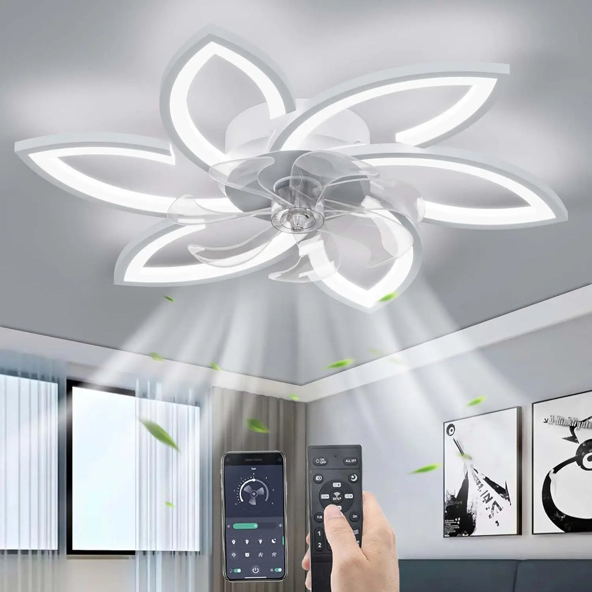 Ventilator 78CM mit Fernbedienung Weiß