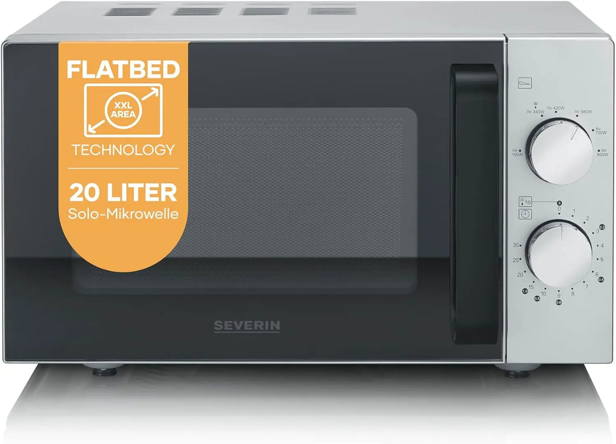 Severin Mikrowelle 800W 20L mit Edelstahl Schwarz