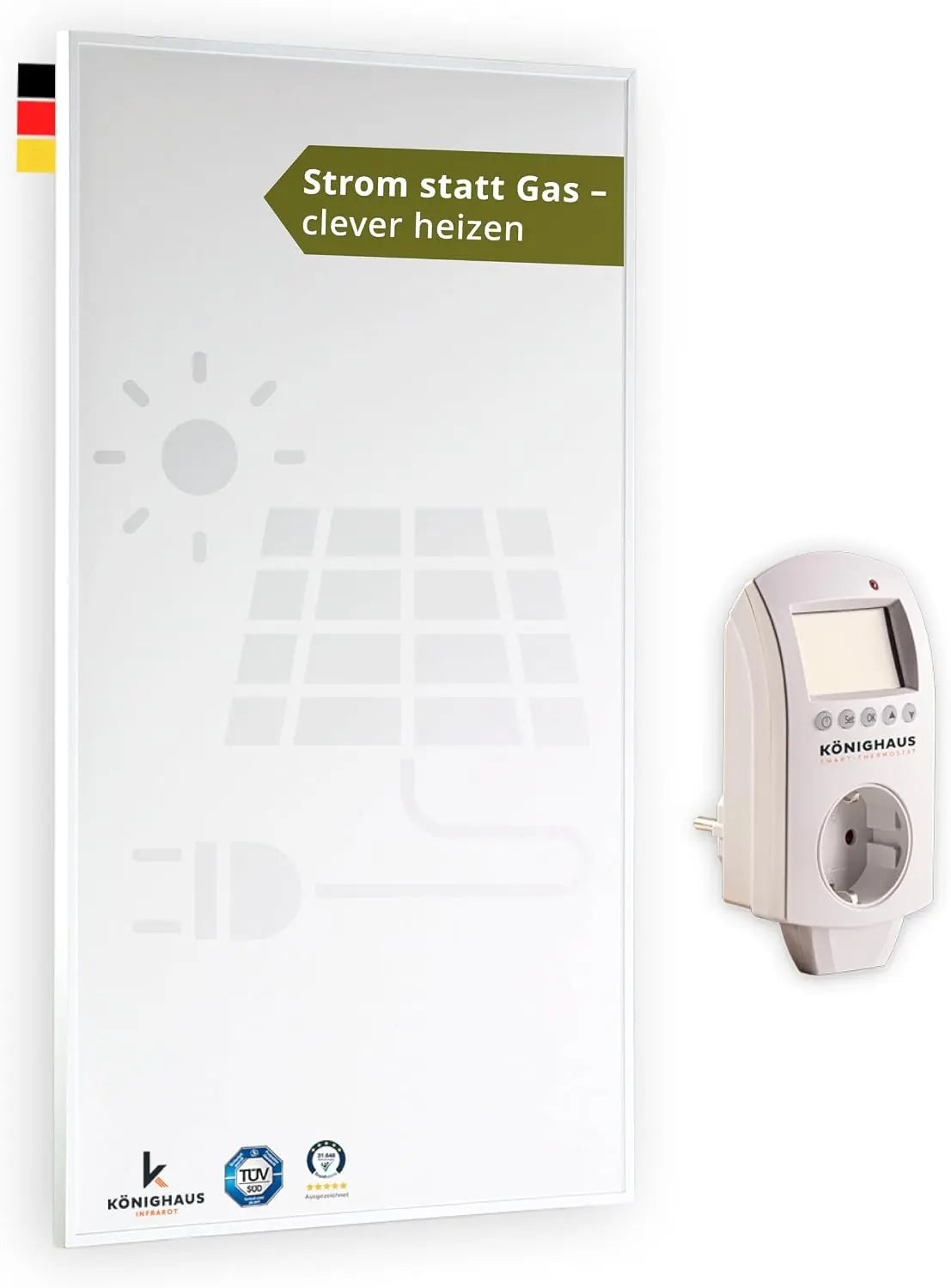 Könighaus Infrarot Wandheizung 800 Watt - Smart Thermostat