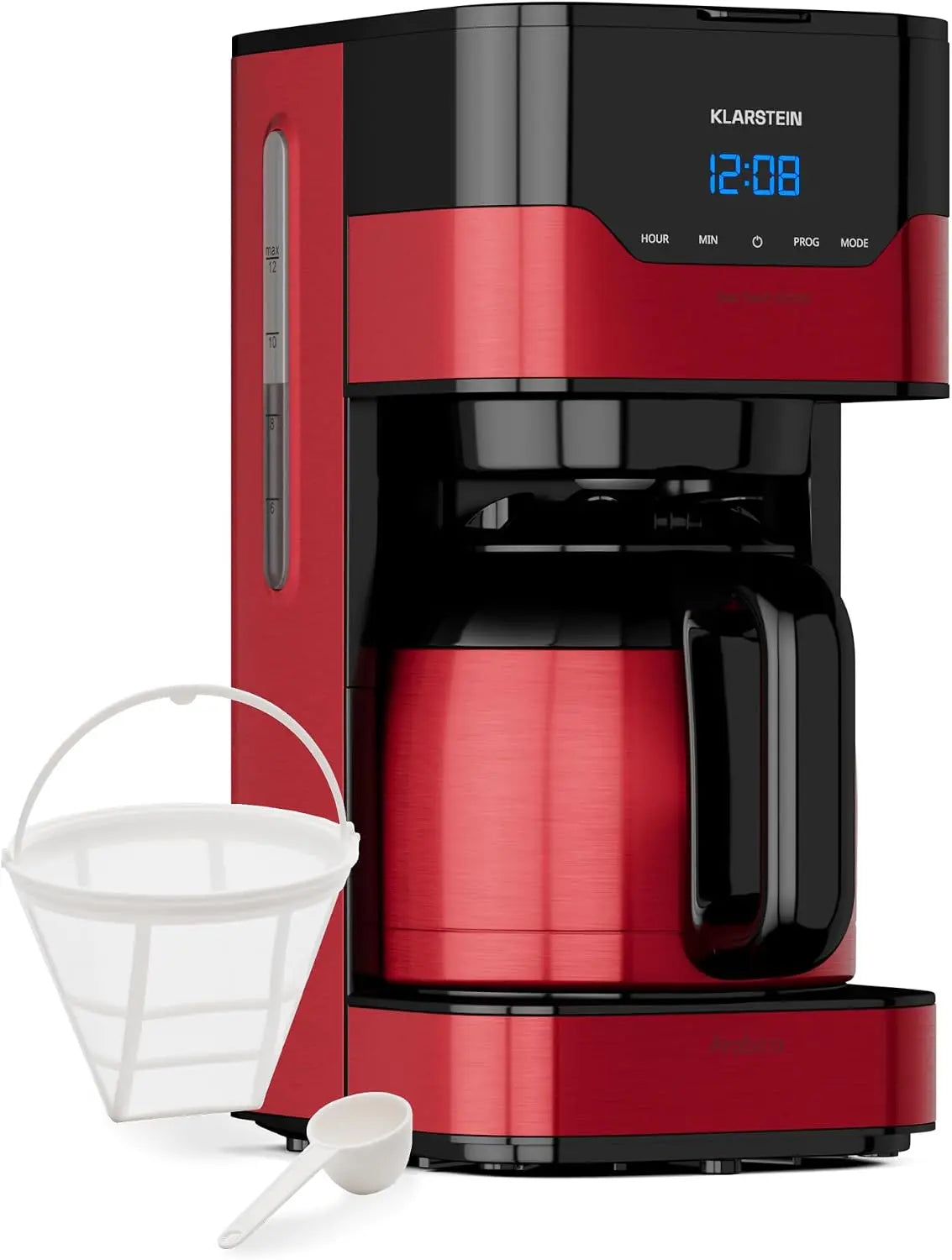 Kaffeemaschine 800 W 1,2 L mit Timer und Edelstahl Silber