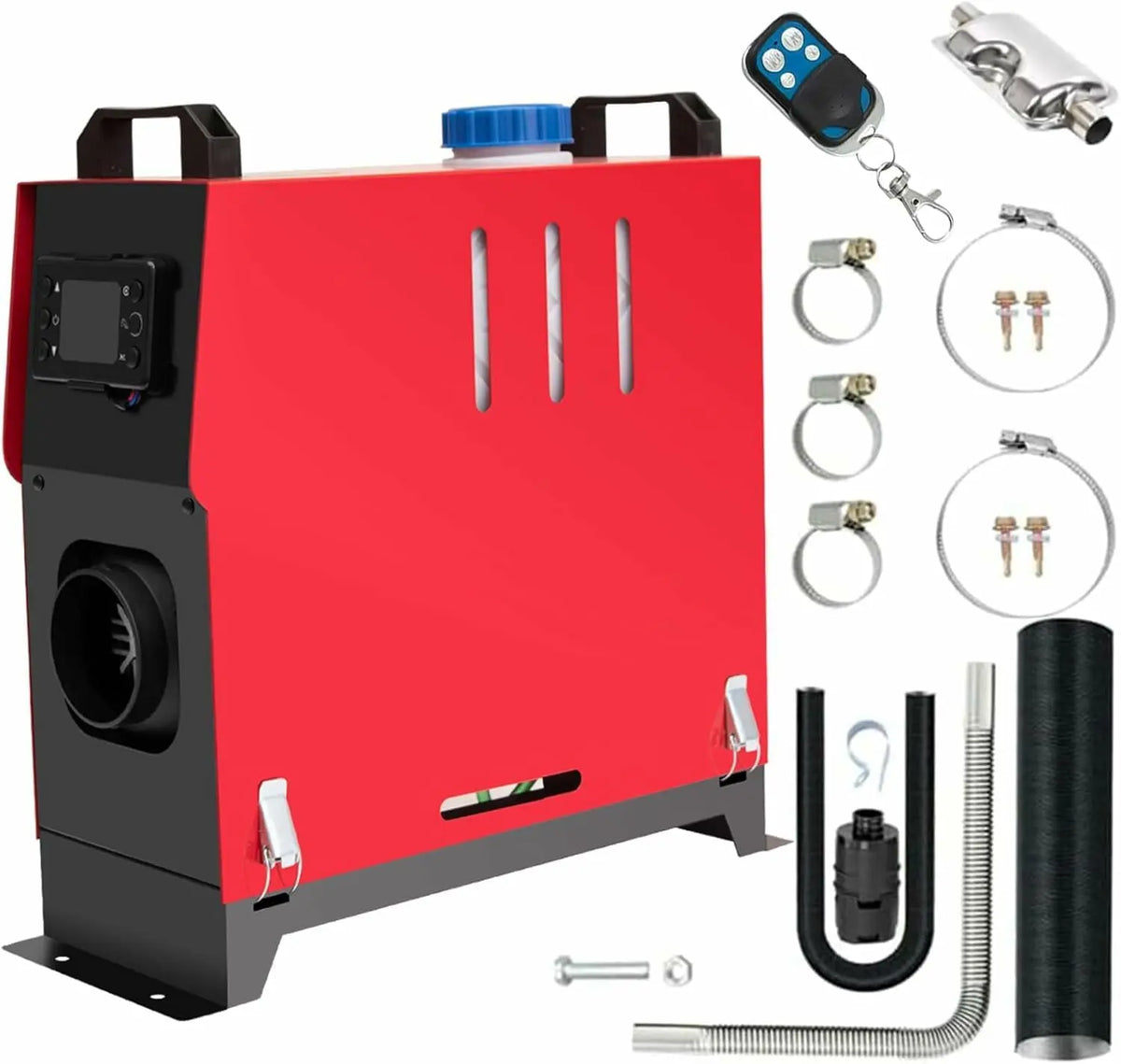 Diesel-Standheizung 12 V 8 kW mit Fernbedienung und Display Rot