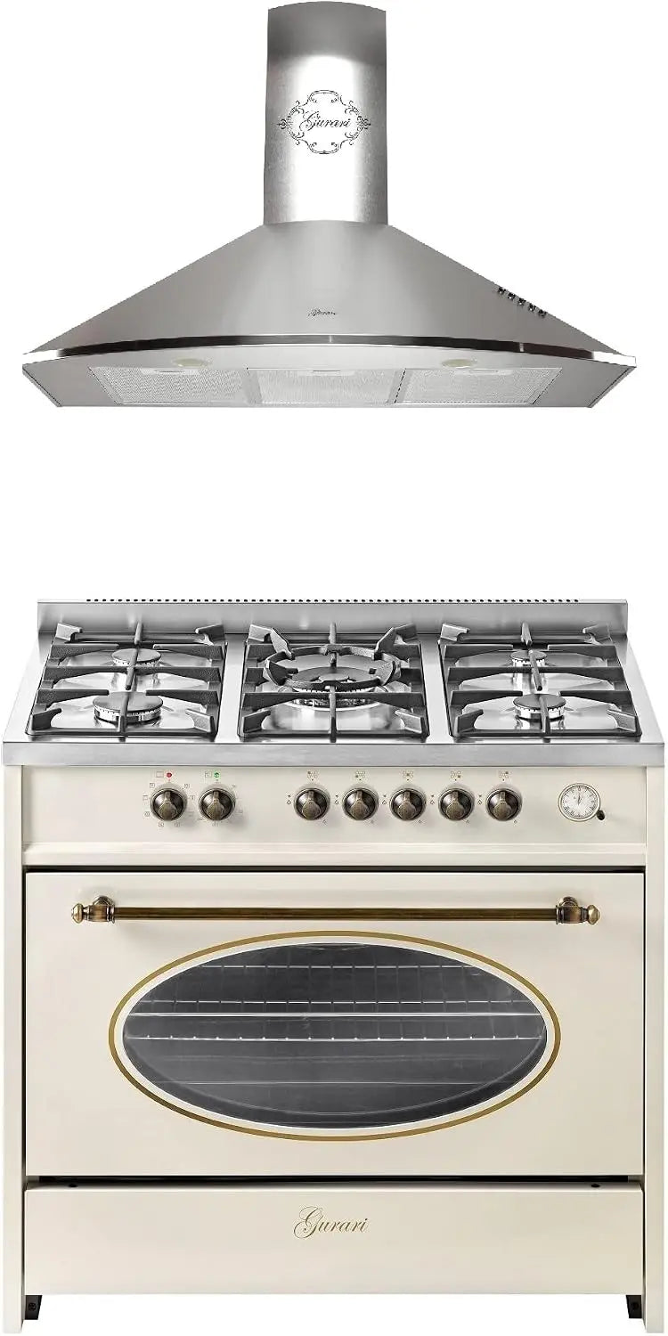 Einbau-Herd-Set 121 L 90 cm mit Edelstahl Silber