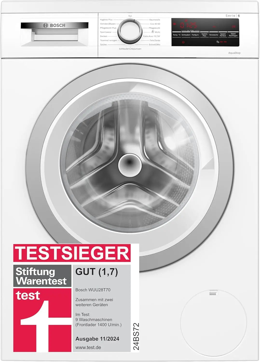 Bosch Waschmaschine WUU28T70 mit Display Weiß