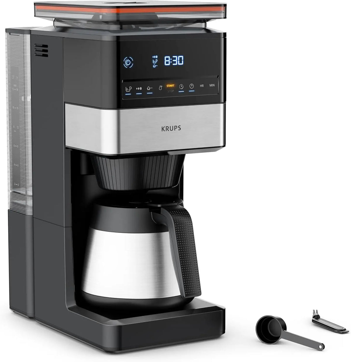 Krups Kaffeemaschine KT842810 1,25 L mit Edelstahl Schwarz