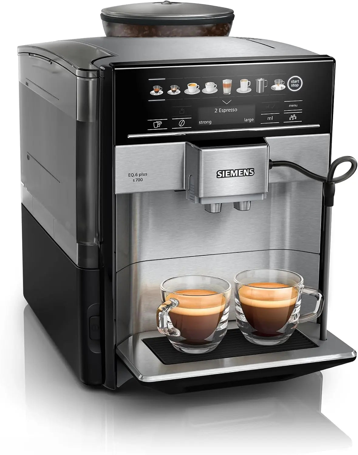 Siemens Kaffeemaschine TE657503DE mit Display und Edelstahl Silber