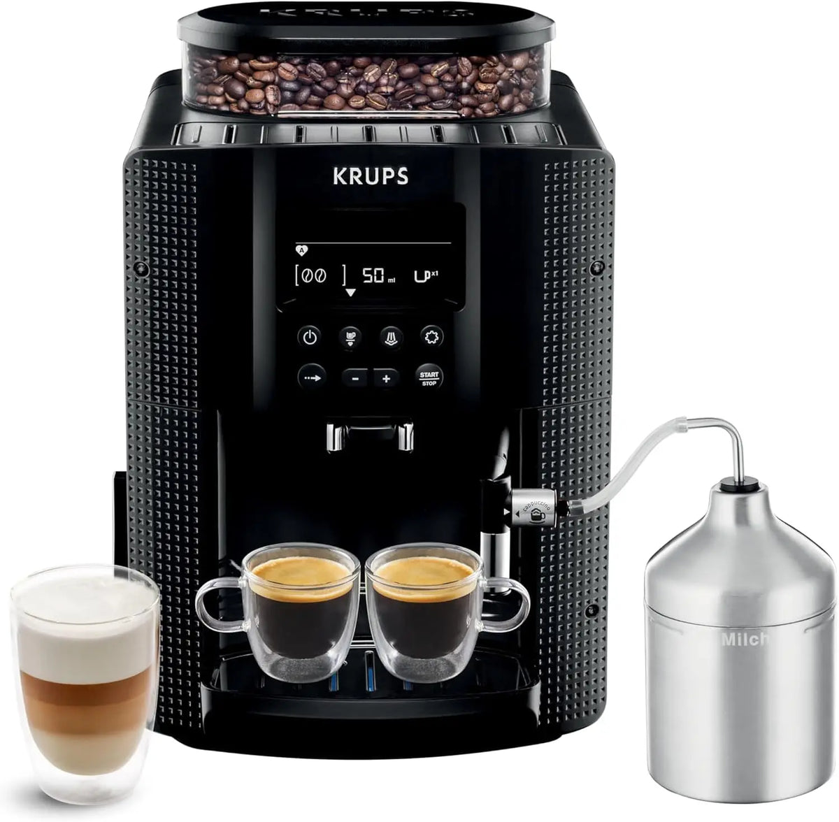 Krups Kaffeemaschine EA816031 mit Display Schwarz