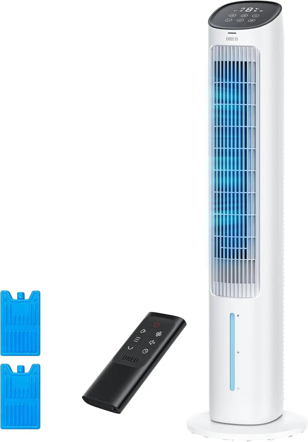 DREO Ventilator 102 cm mit Fernbedienung und Schwenkfunktion Weiß
