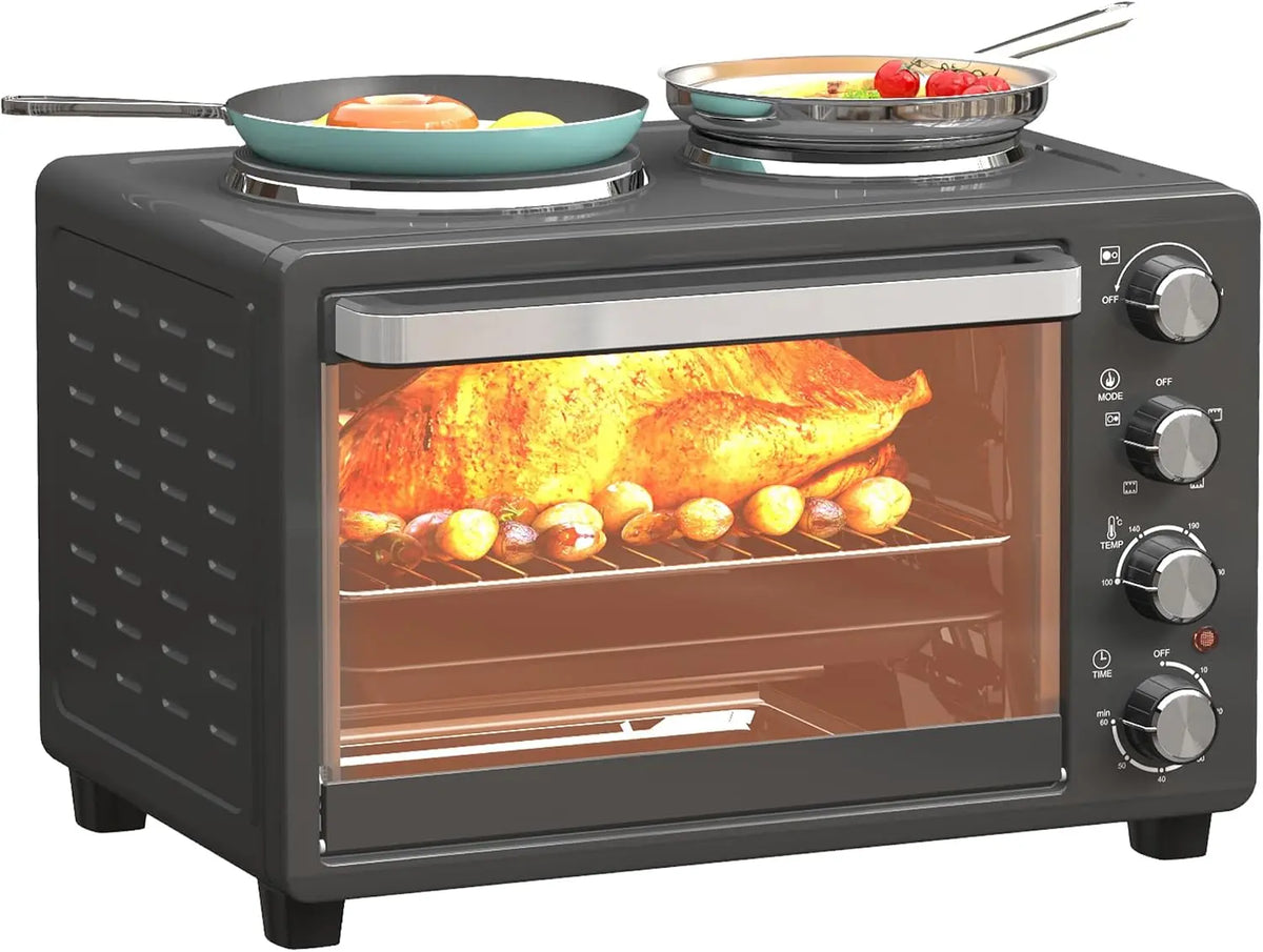 Einbau-Herd-Set 2600W 28 L mit Timer Schwarz