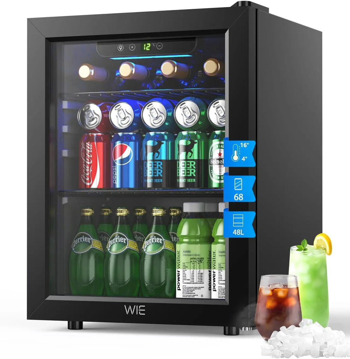 Kühlschrank 48L Schwarz für Haushalt und Alltag