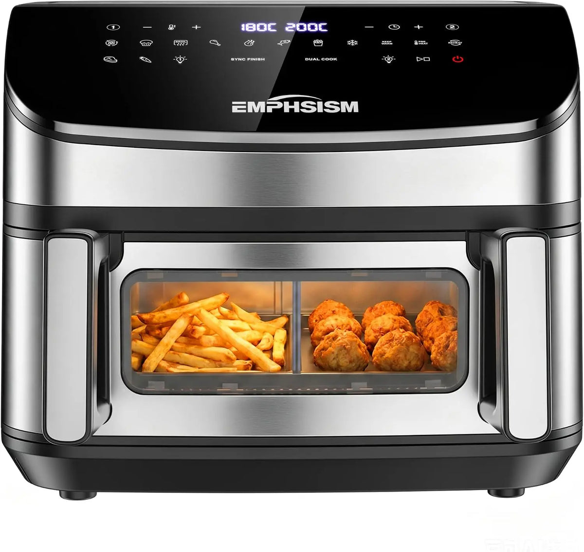 Heißluftfritteuse 2600W 12L mit zwei Garzonen