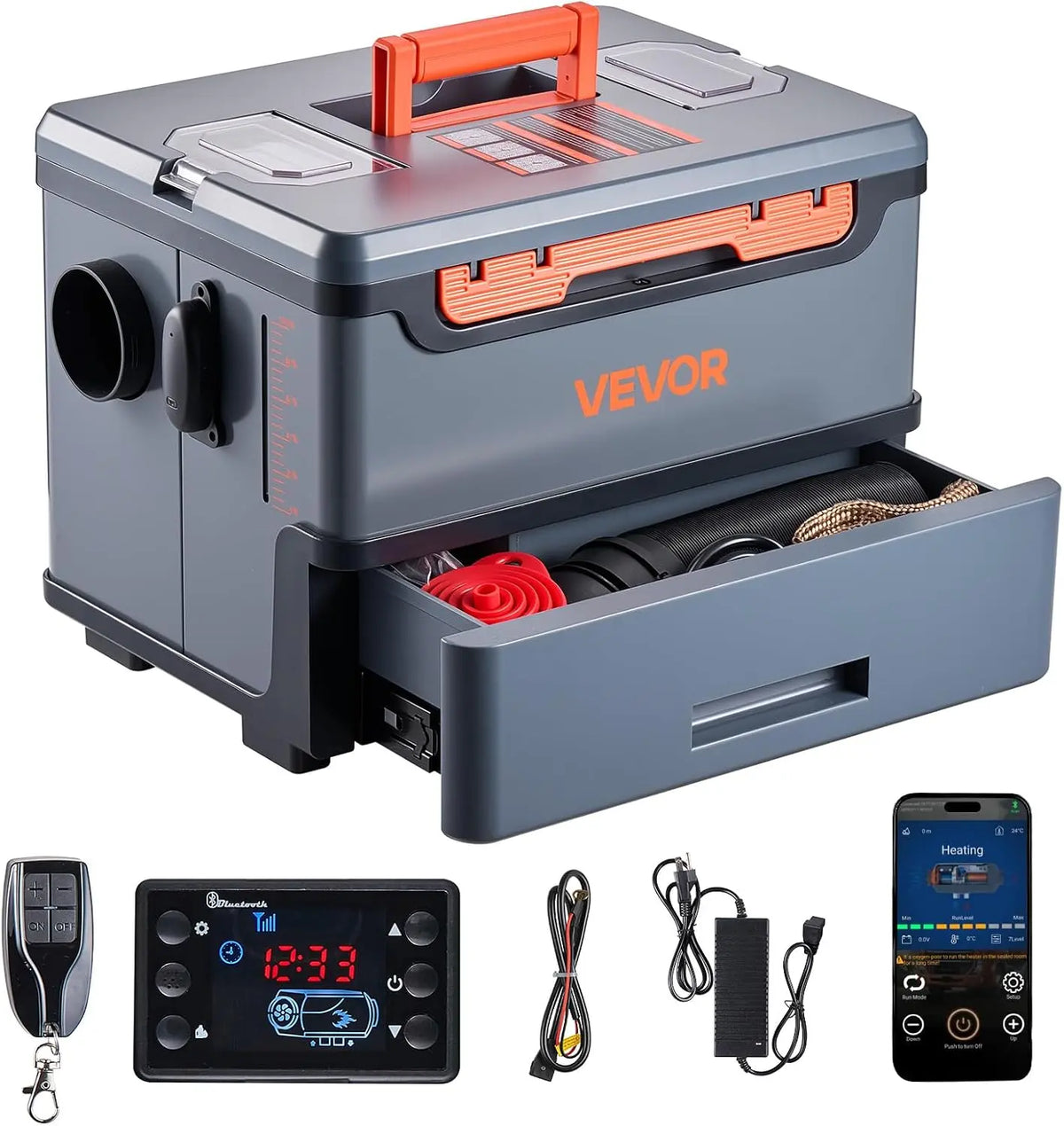 VEVOR Diesel-Standheizung 12 V 8 kW 5 L mit Fernbedienung und Display