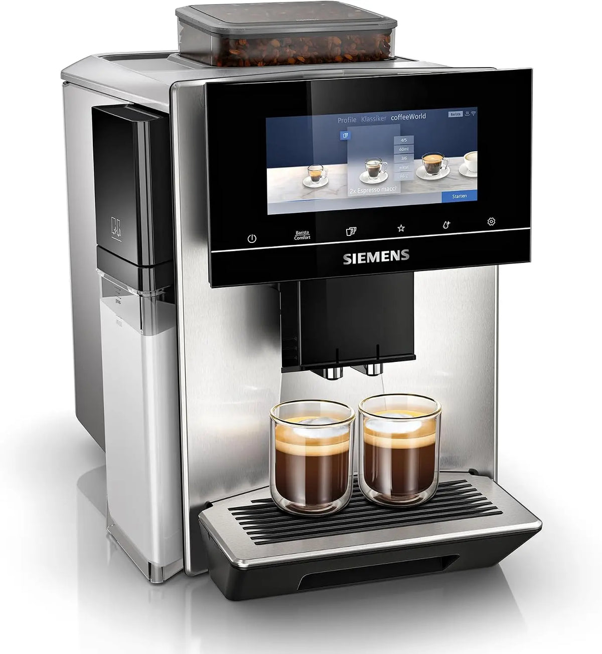 Siemens Kaffeemaschine EQ900 mit Display und Edelstahl Silber