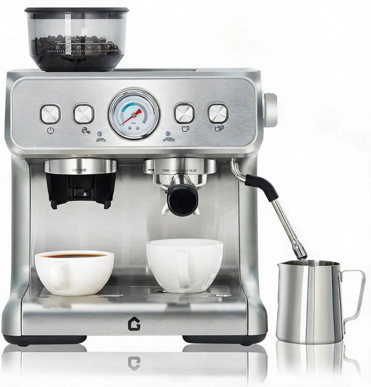 Kaffeemaschine 2,8L mit Edelstahl Silber