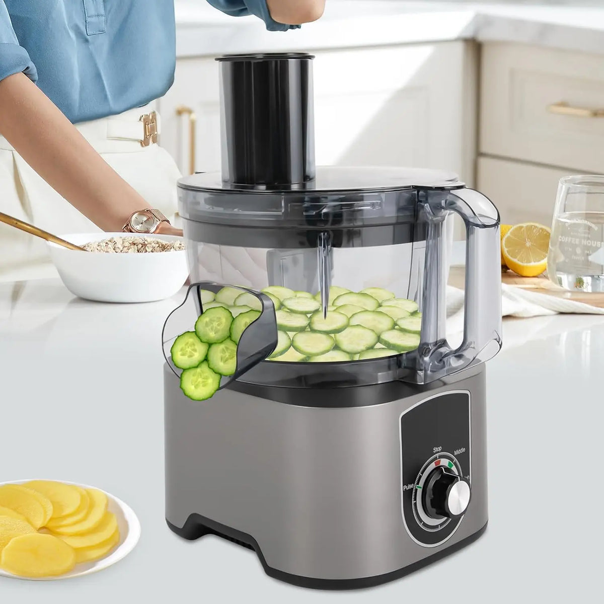 Küchenmaschine 600W 7L 3 in 1 für Haushalt und Alltag