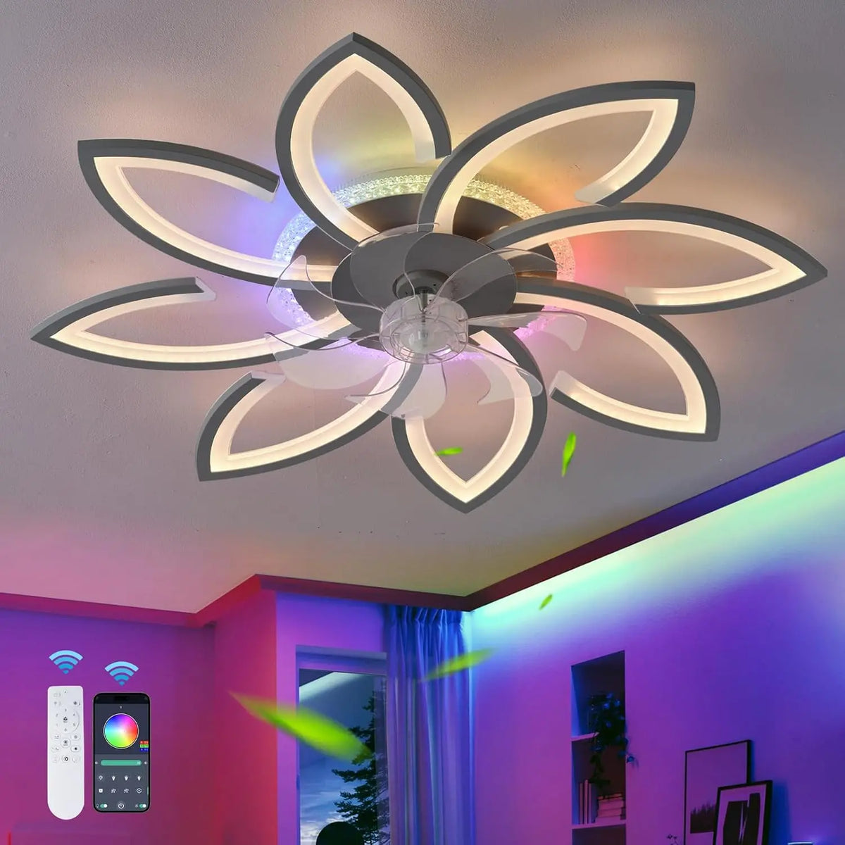 Ventilator mit Fernbedienung Schwarz