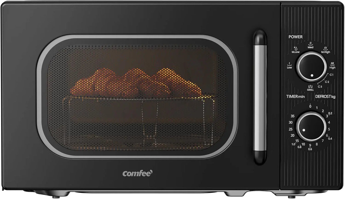 COMFEE Mikrowelle MG202NC 700 W 20 Liter mit Timer Schwarz