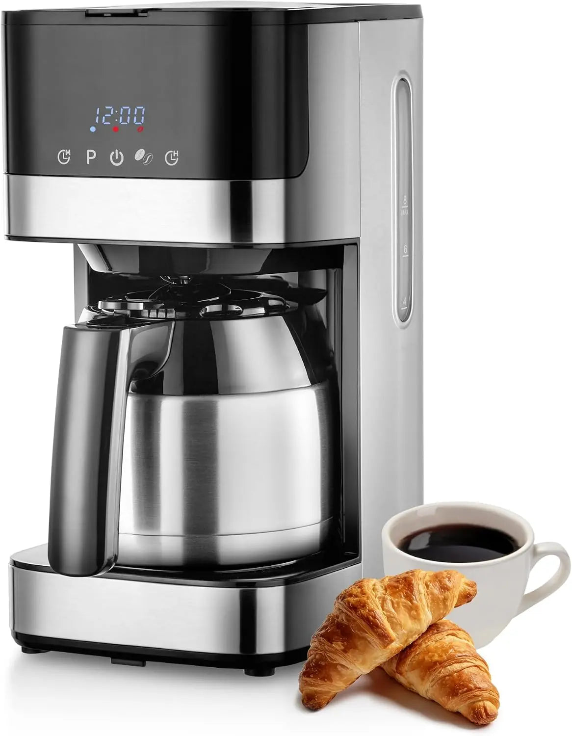 Kaffeemaschine 900W 1 Liter mit Edelstahl Silber