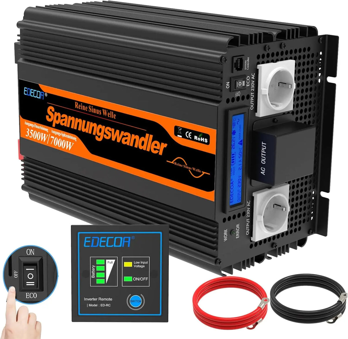 Fahrzeugzubehör 12 V 3500W mit Fernbedienung und Display
