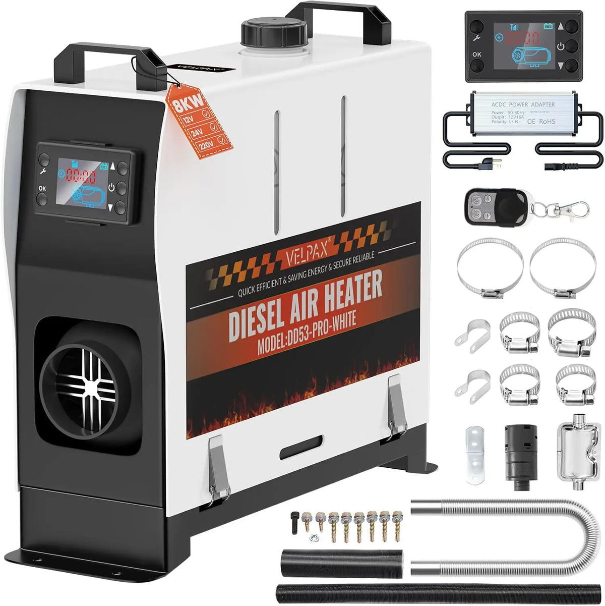Diesel-Standheizung 12 V 8 kW mit Fernbedienung und Display