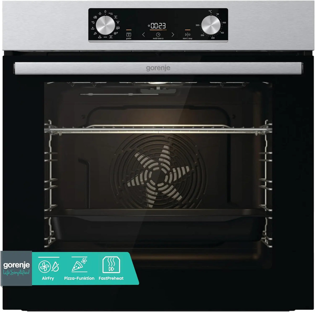 Gorenje Einbau-Herd-Set E02X 77L mit Edelstahl Silber