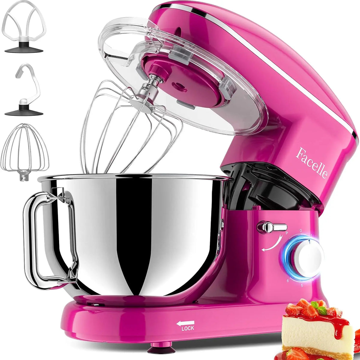 Küchenmaschine 2000W 6,2 L mit Edelstahl Silber