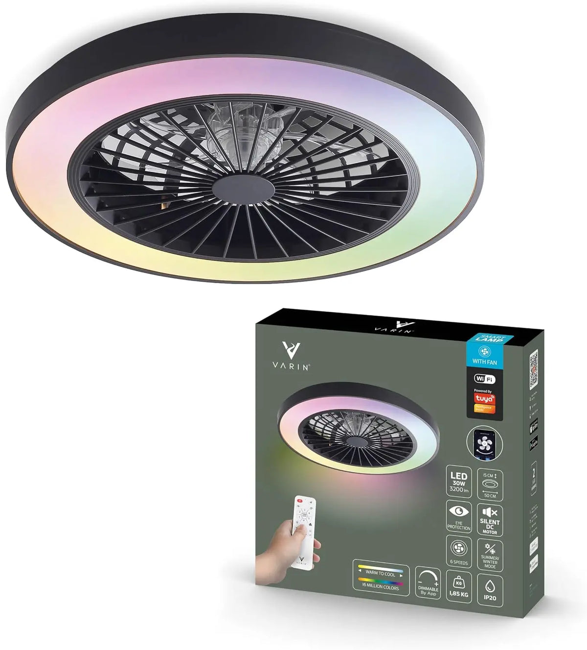 Ventilator 50 cm Schwarz für Haushalt und Alltag