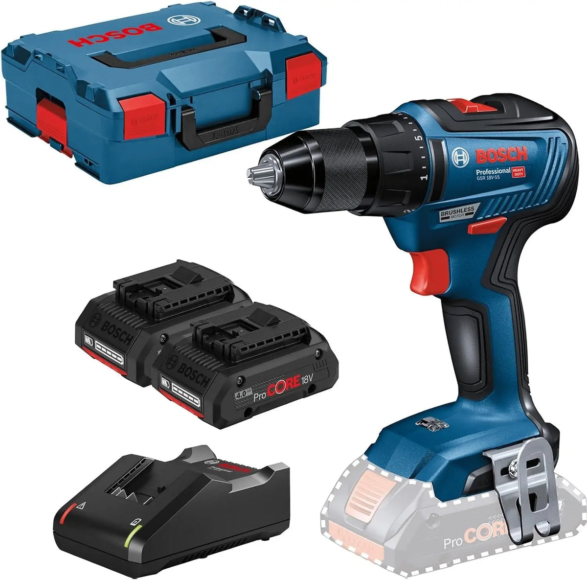 Bosch Professional Akku-Bohrschrauber 18 V 4.0Ah