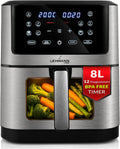 Heißluftfritteuse 8L mit Display und Timer